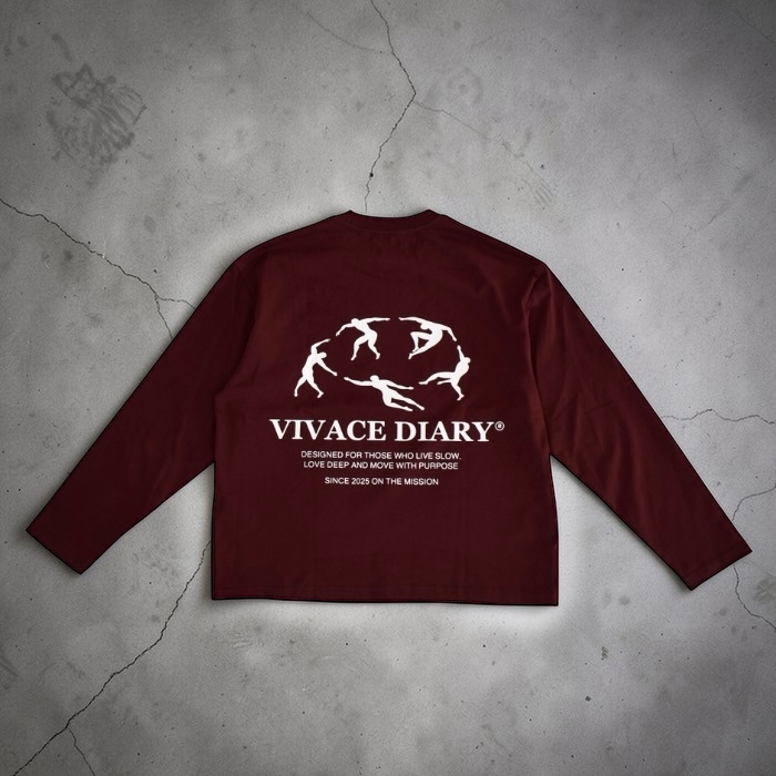 N&B DROP LONG SLEEVE - BURGUNDY